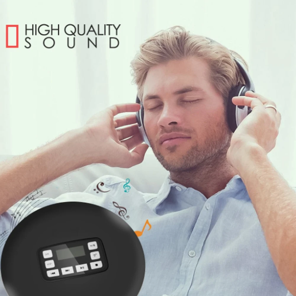 Tanie HOTT 711T przenośny odtwarzacz CD Bluetooth z akumulatorem, wyświetlaczem LED, osobistym odtwarzaczem CD, aby cieszyć się muzyką i książką audio