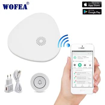 

Wofea wifi doorbell One Key Emergency SOS Button system with phone message push