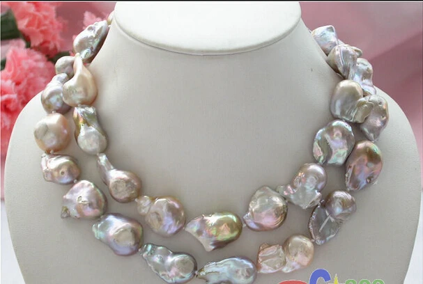 

A Huge 34" 30mm lavender baroque KESHI REBORN PEARL NECKLACE