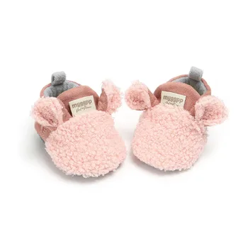 

Brand Newborn Baby Crawling Shoes New Toddler Boy Girl Lamb Slippers Prewalker Trainers Fur Winter Animal Ears First Walker
