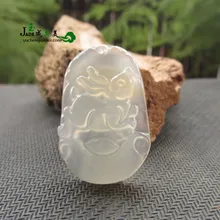 Из натурального прозрачного камня цветной халцедон кулон Зодиак кролик агатовый нефритовый кулон подлинный нефритовый кулон мужские и женские модели