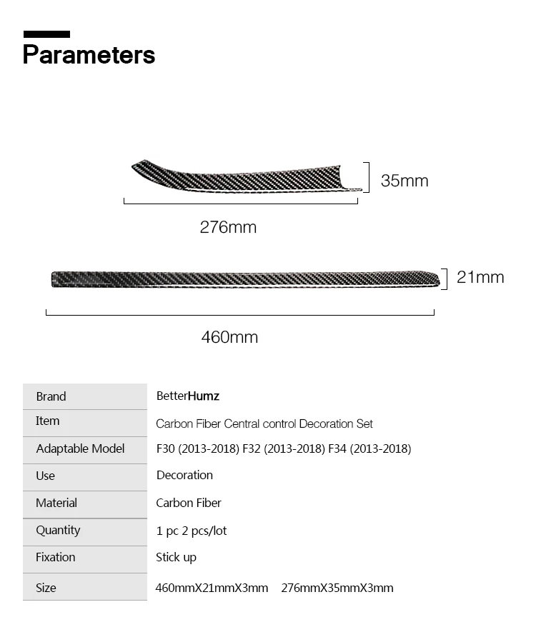 Betterhumz внутренняя Центральная панель управления декоративные полоски из углеродного волокна автомобильные наклейки для BMW F30 F32 F34 2013- аксессуары