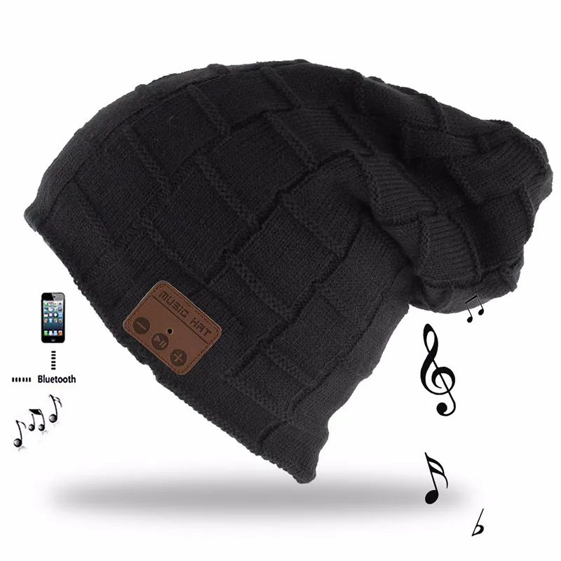 New Winter Warm Bluetooth Headset Hat Smart Wireless Earphone Mic Speaker knitted Cap Fashion Outdoor Sport