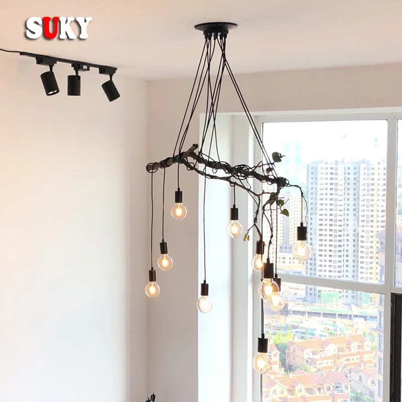 DIY винтажная Подвесная лампа паук регулируемая длина Ретро стиль E 27 Edison лофт