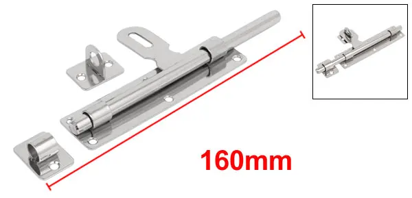 

Home Store Door Stainless Steel Security Barrel Bolt Latch Padlock Hasp 6" Length