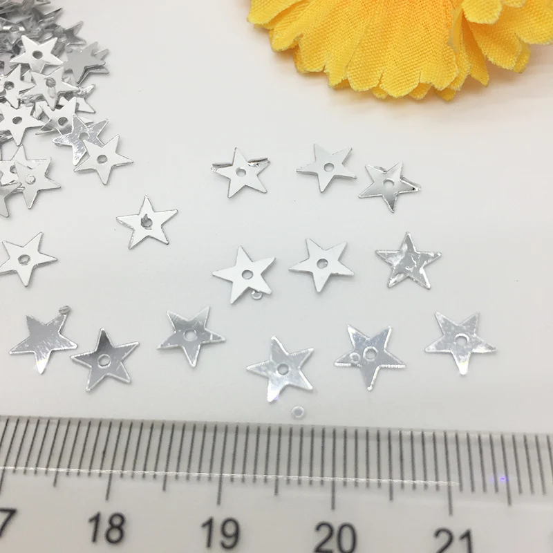 LNHOME 50 г/лот 7 мм Серебристые звезды блестки маленькие хлопья ПВХ блестки свободные плоские отверстия блестки аксессуары для одежды блестки