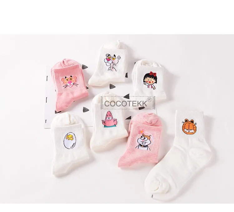 Elegant Lovely Cartoon Sweet Cotton Women Socks Cute Animals Character Ladies and Female Socks Fashion Casual Short Socks Men 13