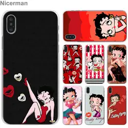 Чехол для телефона Betty boop с героями мультфильмов для девочек s для Apple iPhone 7 8 Plus 6 6s Plus X XS XR XS MAX 5 5S, футляр для телефона