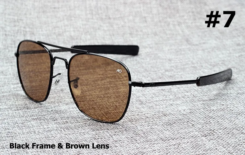 JackJad новые модные армейские военные AO Pilot 54 мм солнцезащитные очки es брендовые американские оптические стеклянные линзы солнцезащитные очки es Oculos De Sol Masculino - Цвет линз: 7