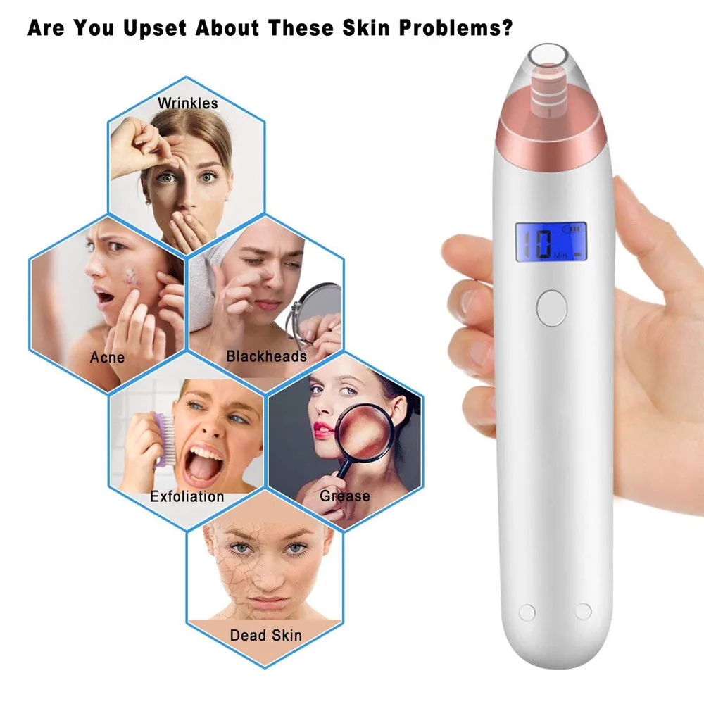 

Vacuum Blackhead Remover Facial Vacuum Pore Cleaner Nose Comedo Suction Spot Cleaner Face Skin SPA Comedo Cleanser Inhaler 1j23