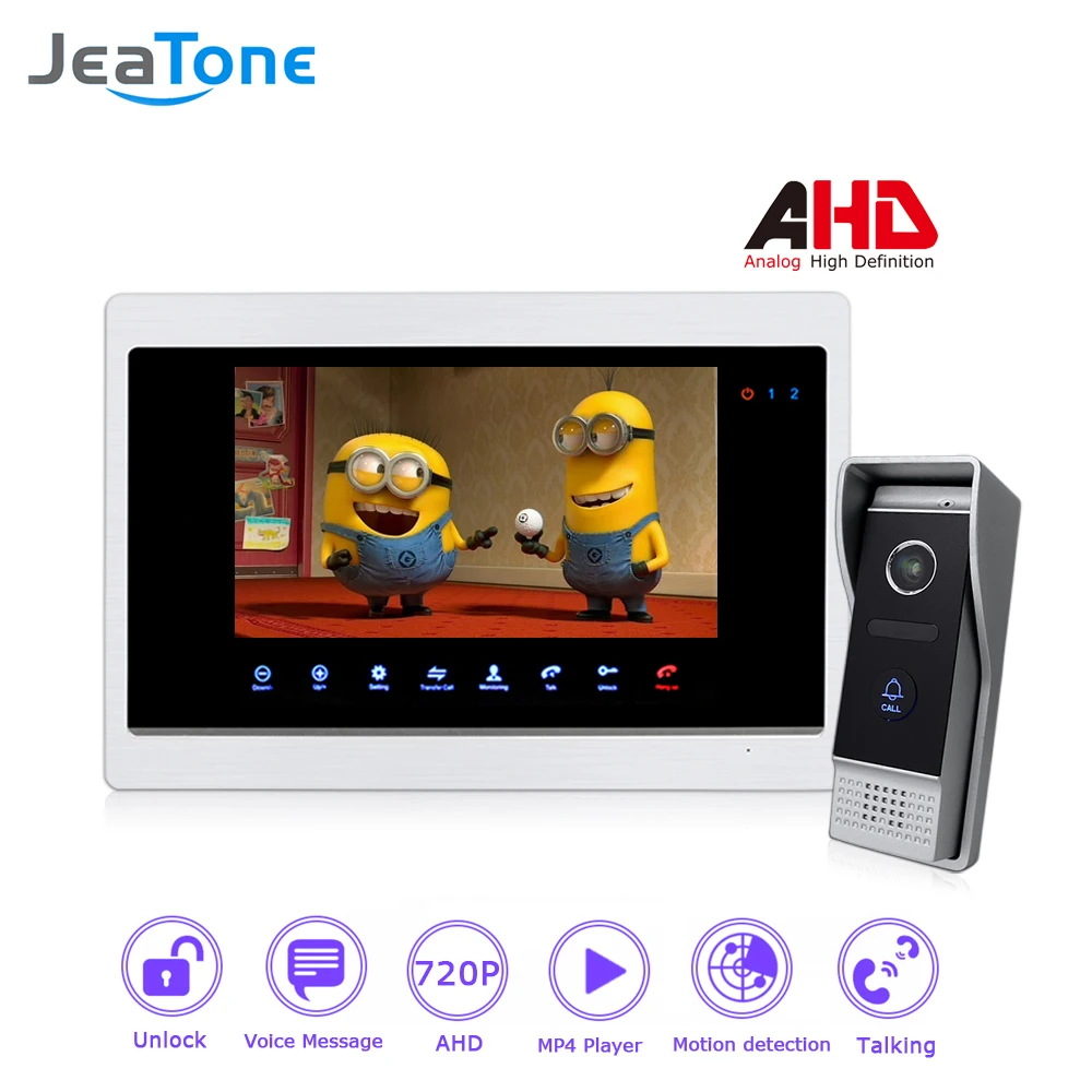 AHD 4 проводной 720P 7 ''видео домофон дверной звонок Дверной Динамик Hands free
