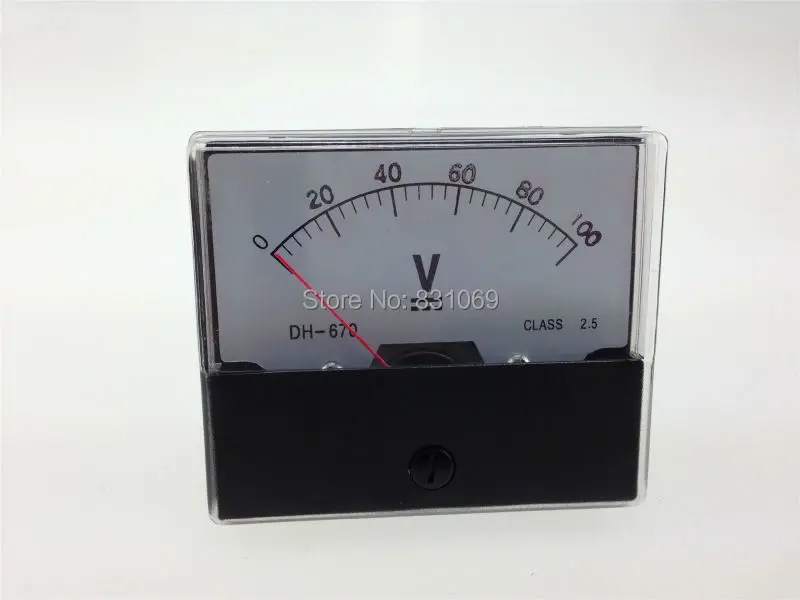 1PCS DH670 DC 0 100V 100V Analog Volt Voltage Voltmeter Panel Meter