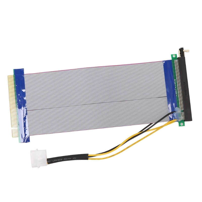 

1 Set PCI-E PCI Express 16X To 16X Riser Extension Card Powered Ribbon Extender Cable High Speed