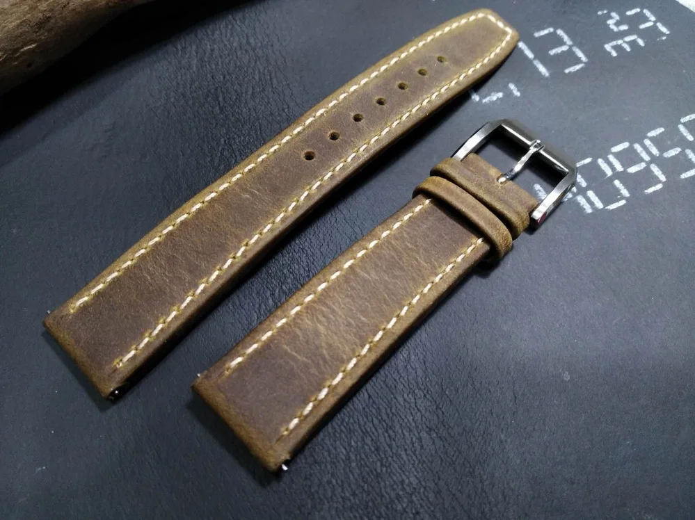 

2019 Quick disassembly Handmade vintage 20 21 22 mm men's leather watchband strap high quality wristband belt bracelet for IWC