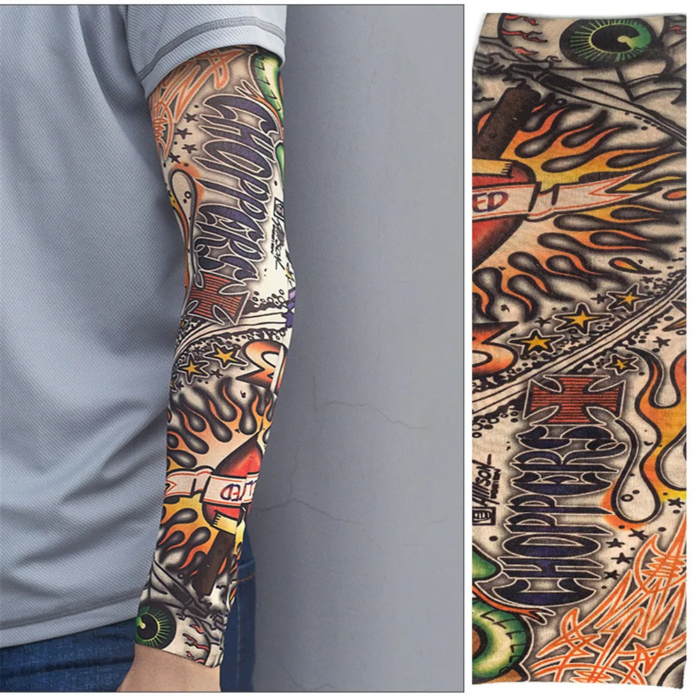 Arm Sleeves Sports Breathable Tattoo cover Cycling elastic protection Printed UV Protection Sun Protect Outdoor Warmers 1PCS |