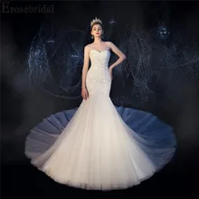 Erosebridal Русалка свадебное платье элегантное платье с лифом сердечком, большого размера свадебное платье с длинным шлейфом(2 м) Индивидуальный заказ
