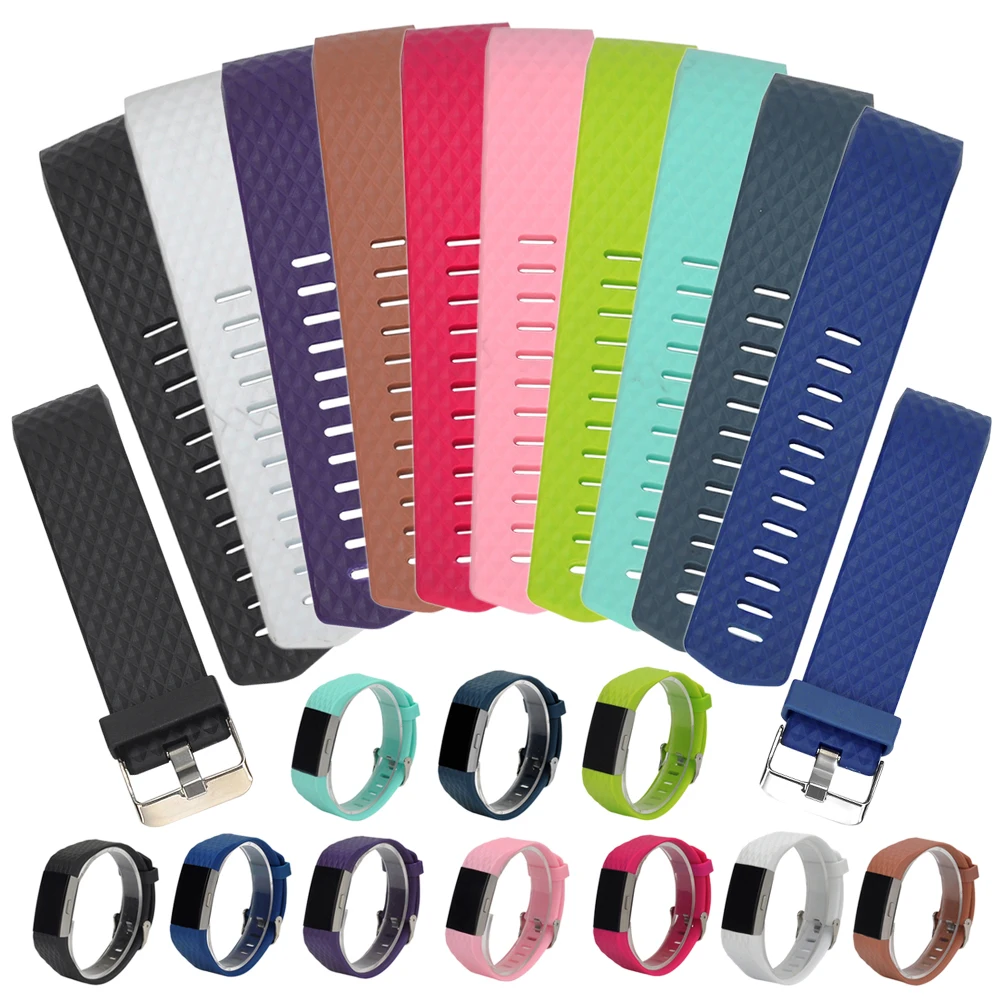 Silicone Replacement Band For Fitbit Charge 2 Heart Rate font b Smart b font Wristband Bracelet