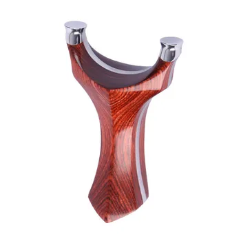 

Slingshot Solid Wood Patch 304 Stainless Steel Flat Leather Slingshot Powerful Fit palm Hot sale