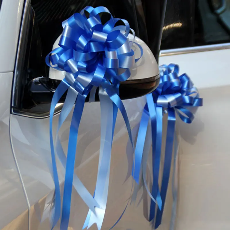Горячая Распродажа, 10 шт./лот, DIY, романтическое свадебное украшение автомобиля, подарочная упаковка, цветы на день рождения, вечерние украшения для дома, бант, ленты - Цвет: Royal blue