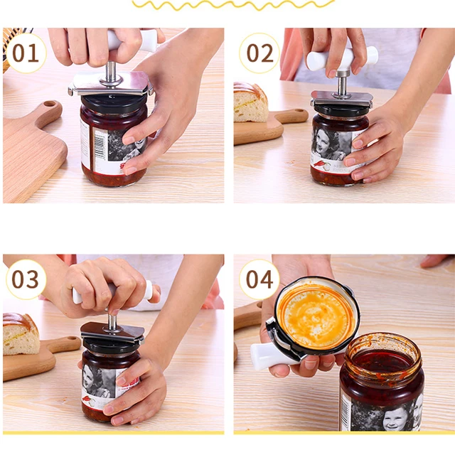 Multi-opener with screw top - Open glass jar lids lock