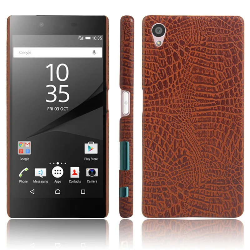 Чехол для Sony Z 5 Z5 Dual E6603 E6633 Жесткий из поликарбоната с крокодиловым узором + задняя