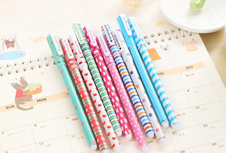 10 шт. набор красочных гелевых ручек Happy day kawaii Канцтовары Caneta для письма подарок