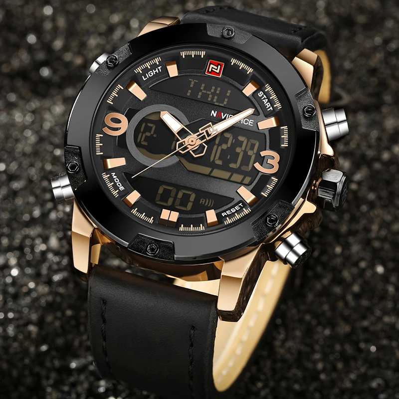 NAVIFORCE Original Luxury Brand Quartz Watch Men Digital LED Clock Men's Watch Military Sports Wris