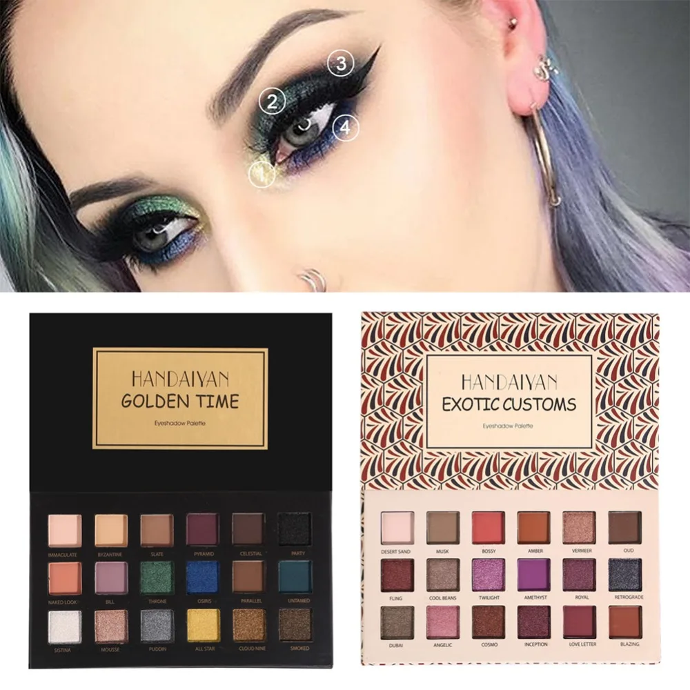 

18 Colors Eyeshadow Earth Color Makeup Palette Waterproof Eye Shadow Black Pigment 2018 New Brand Eyeshadow Palette Set #267133