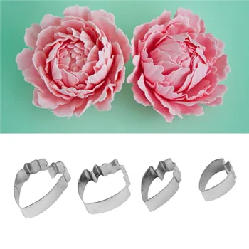 

4pcs Flower Making Accessories Stainless Steel Paste Floral Petal Cake Cutter Mold Wedding Flower Sugar Decorating