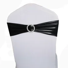 100 металлическое черное кресло Пояса Свадебный Эластичный стул широкие пояса-кушаки бант свадебное покрытие банкетное украшение стула