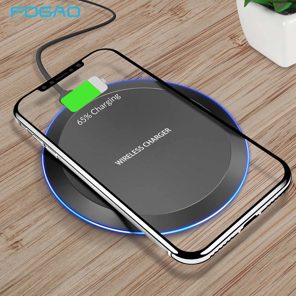

FDGAO Qi Wireless Charger Fast Charging Pad Dock Station For iPhone XS MAX XR X 8 Samsung S10 S9 S8 Note 9 for Xiaomi mi9 Mix 3