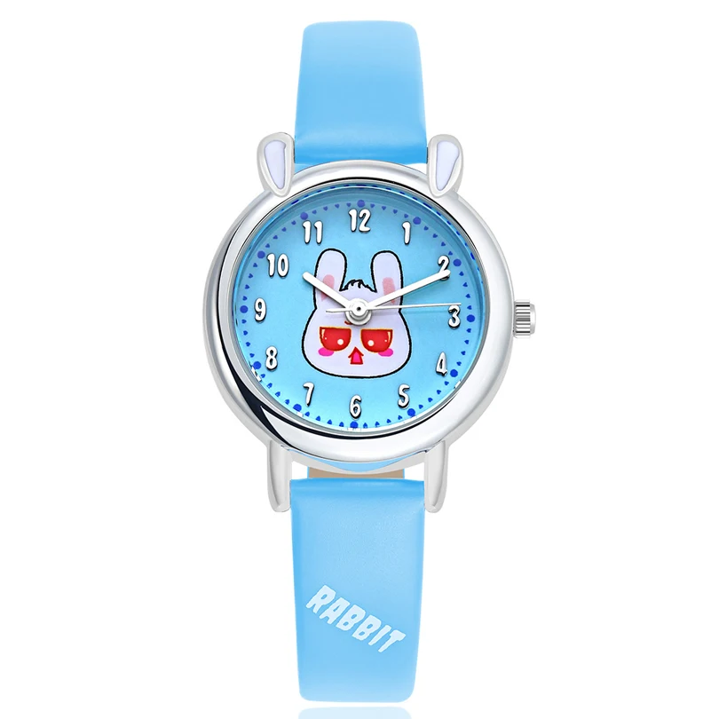 KEZZI Brand Original Waterproof Cartoon Students Watch Adorable Pet Rabbit Eye Quartz Watch Children Watches PU Leather Strap afbeelding