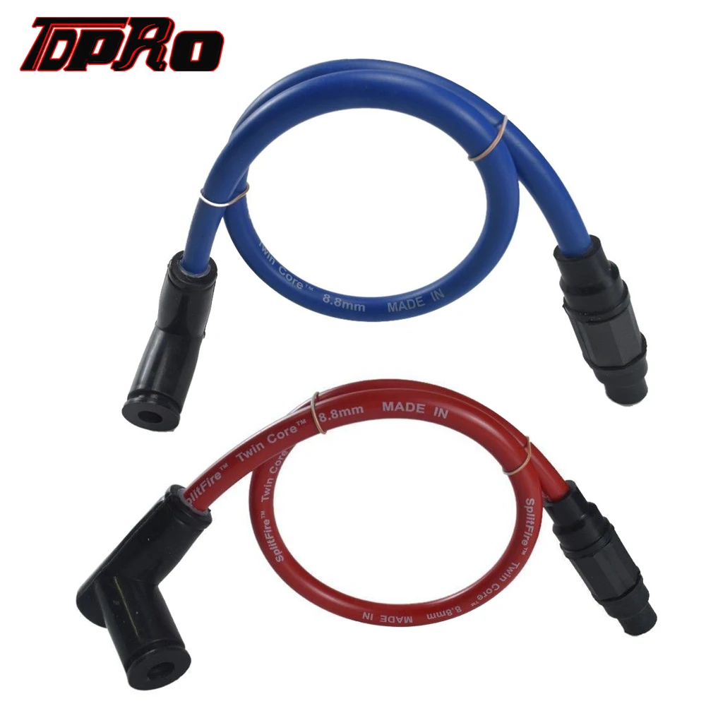 

TDPRO 8.8mm Motorcycle Spark Plug Wire Twin Core Dual Firing Path Assembly Ignition Coil For GY6 50cc-250cc Dirt Pit bike Moped