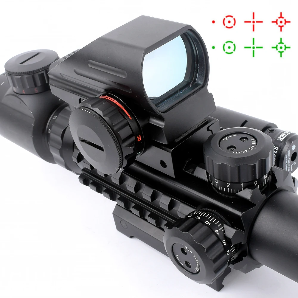 Охотничий Airsofts прицел 4-12X50EG Тактический Воздушный пистолет Красный Зеленый точечный лазерный прицел голографическая Оптика прицел
