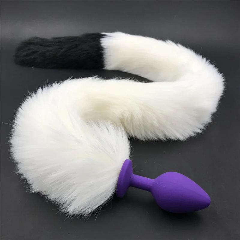 Faux Soft Tail White Plush Long Anal Plug Anus Bead Butt Silicone Dilator Trainer Toys for Couples H8-5-134A | Красота и здоровье