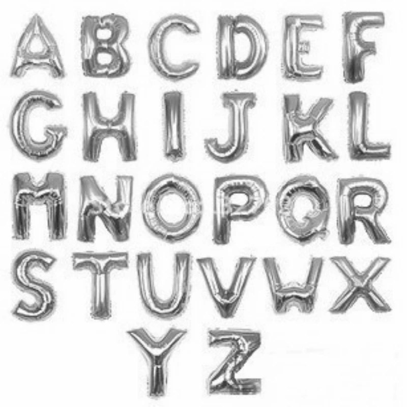 Wholesale 16 Inch Letter Balloon A Set Of English Words Silver Alphabet 