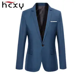 HCXY Для мужчин Блейзер 2017 Новый Осень Для мужчин s куртка Бизнес блейзер мужской костюм куртки мужские Одежда большого размера M-3XL
