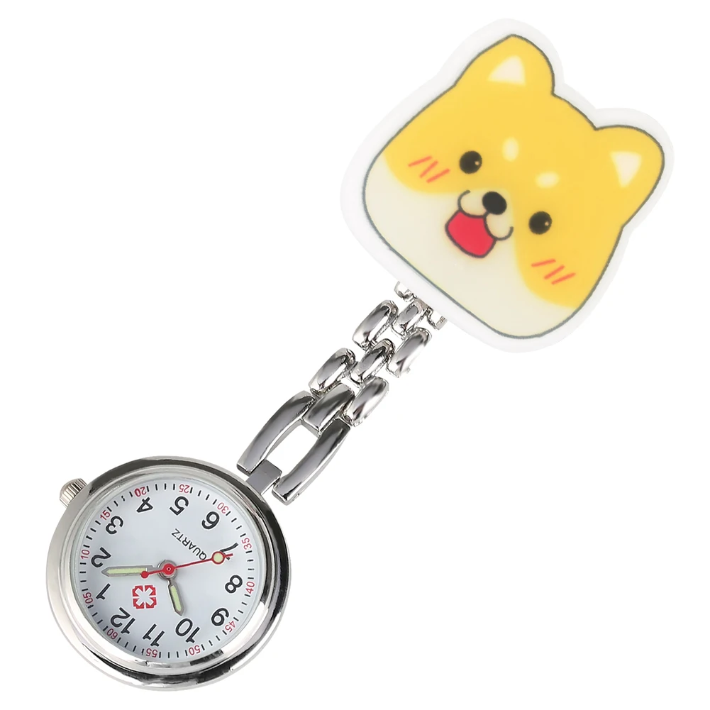 Пластиковые кварцевые часы премиум класса с милым мультяшным орнаментом для медсестры, практичные светящиеся часы с подвеской - Цвет: SHIBADOG