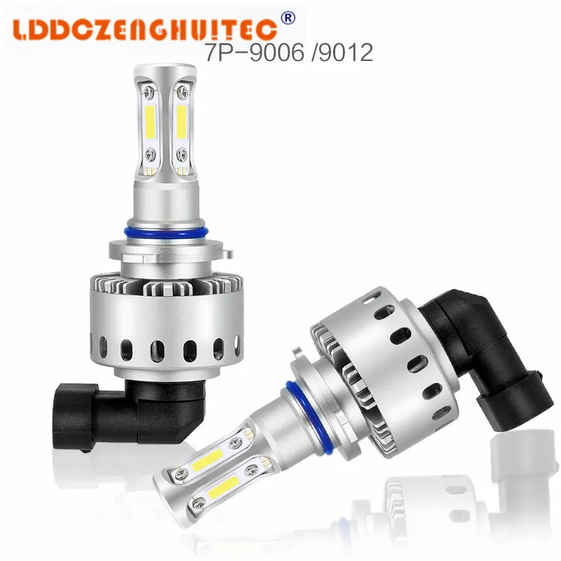 LDDCZENGHUITEC 7P H4 H7 H11 Светодиодный фонарь COB Chips H1 9005 9006 50 Вт Авто Стайлинг светодиодный
