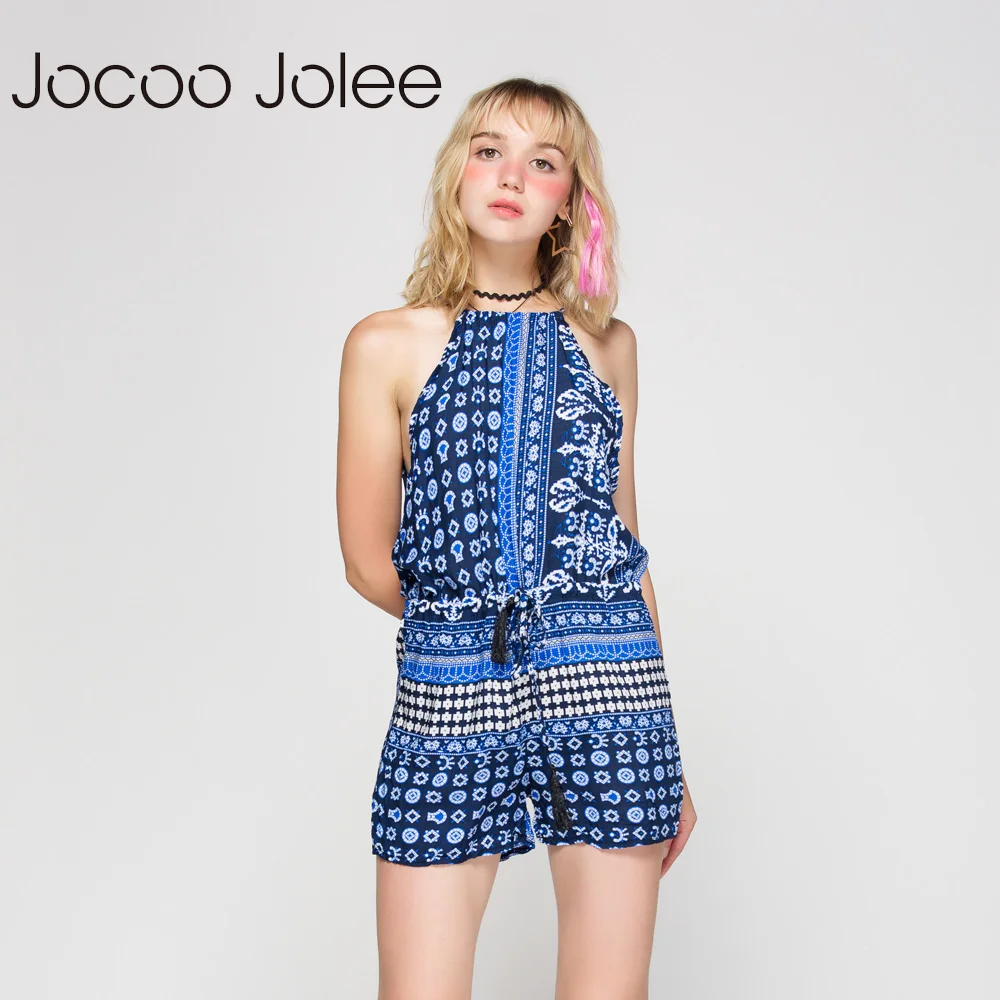 Women Candy Color Loose Off Shoulder Sleeveless Ruffle Tassels Short Jumper Rompers