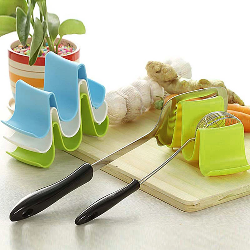 

High Plastic Kitchen Wave Shape Pot Pan Cover Lid Shell Stand Holder Racks Ladle Spoon Storage Rack Cooking Tools LG66