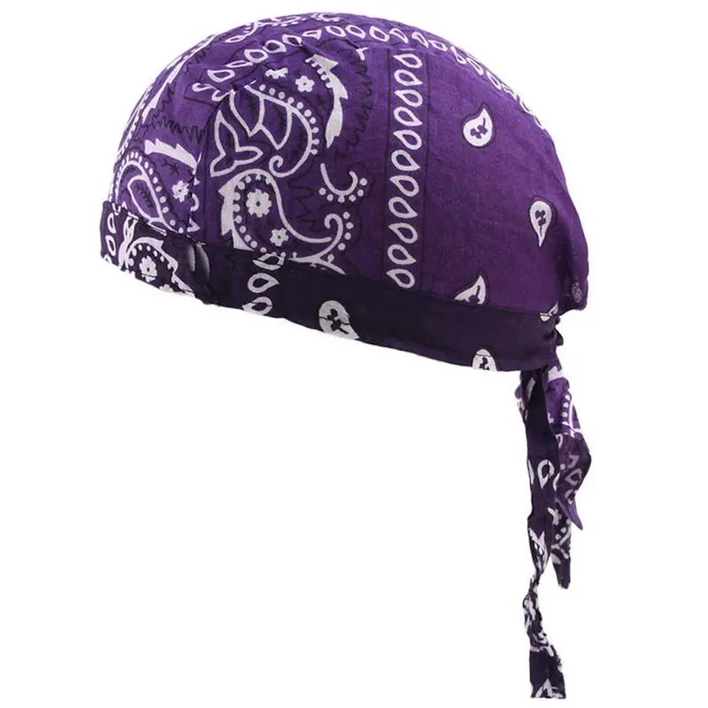 Purple 12 цветов, хлопковые головные уборы для езды на велосипеде, мужская и женская быстросохнущая Пиратская шапка, для спорта на открытом воздухе, для верховой езды, для бега, для верховой езды, головной платок, не выцветает - Цвет: Purple