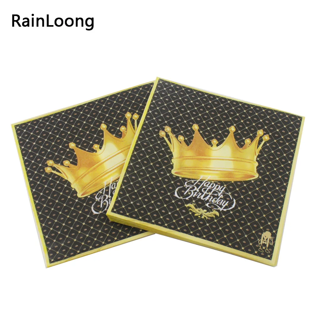

[RainLoong] Crown Paper Napkins Festive & Party Supplier Tissue Napkins Decorations Guardanapo 33cm*33cm 20pcs/pack/lot