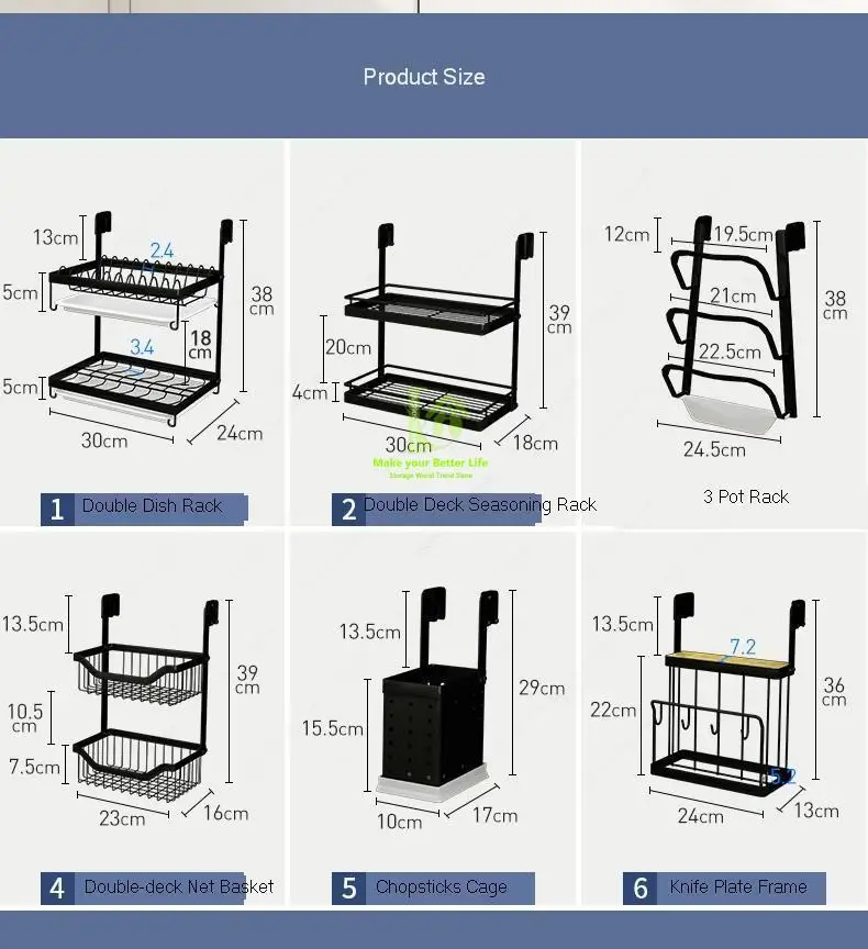 Кухонная полка из нержавеющей стали, настенная подвесная стойка, черная стойка для раковины, отверстие-резак, сушилка для дренажной чаши, коллекция приправ