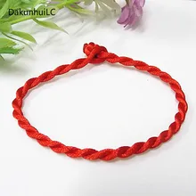 Gran oferta 2019 1 Pza pulsera de hilo rojo de la cadena de la suerte rojo verde pulsera de cuerda hecha a mano para Mujeres Hombres joyería pareja amante(China)