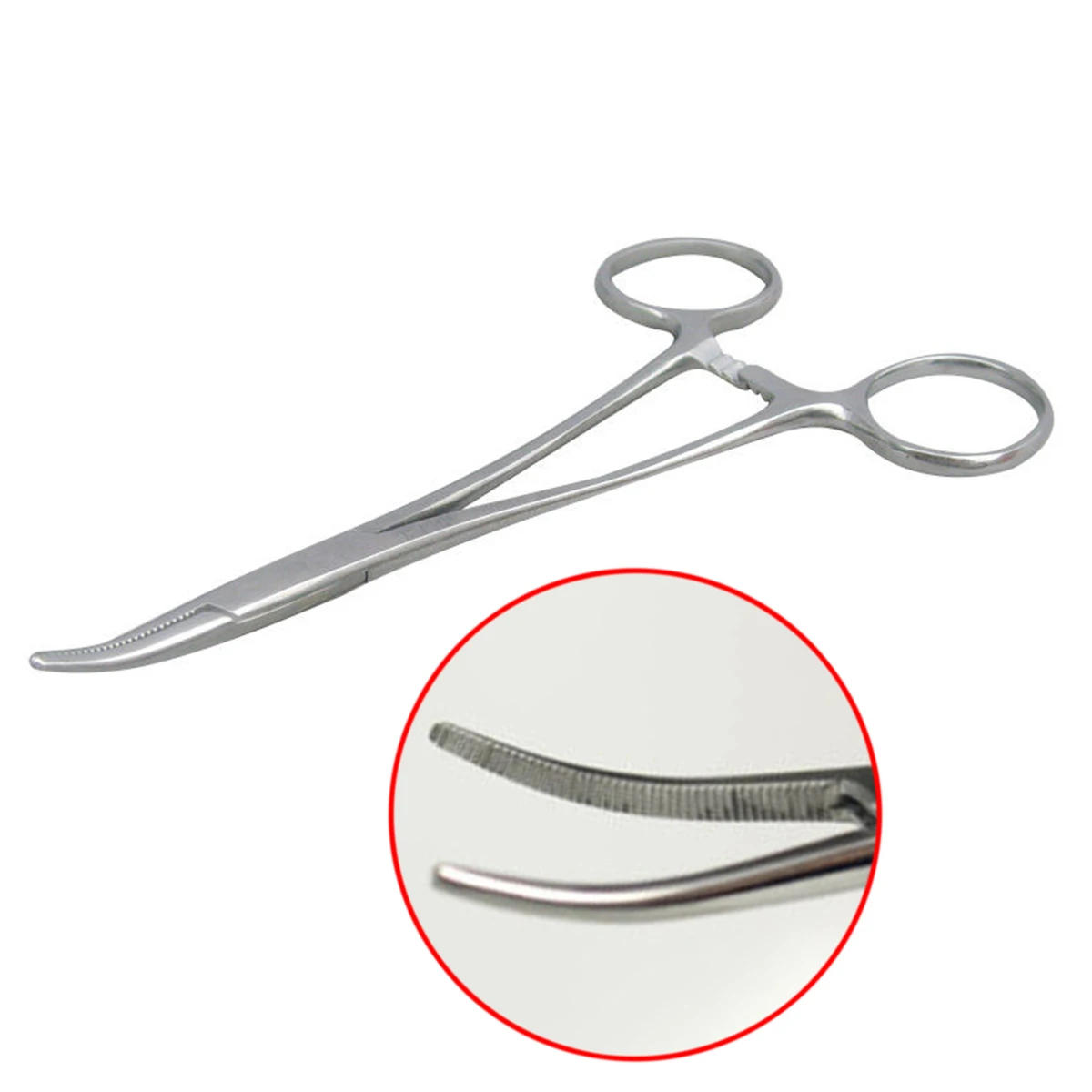 12.5cm Stainless Steel Fishing Hemostat Mayitr High Hardness Curved Tip