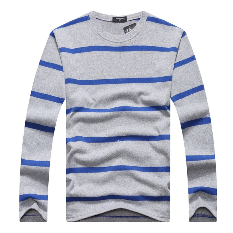 Cotton T-shirts Men Long Sleeve Mens TShirt Spring Autumn Brand Striped Male T shrits Dress Global Shopping Festival Drop-Ship 15