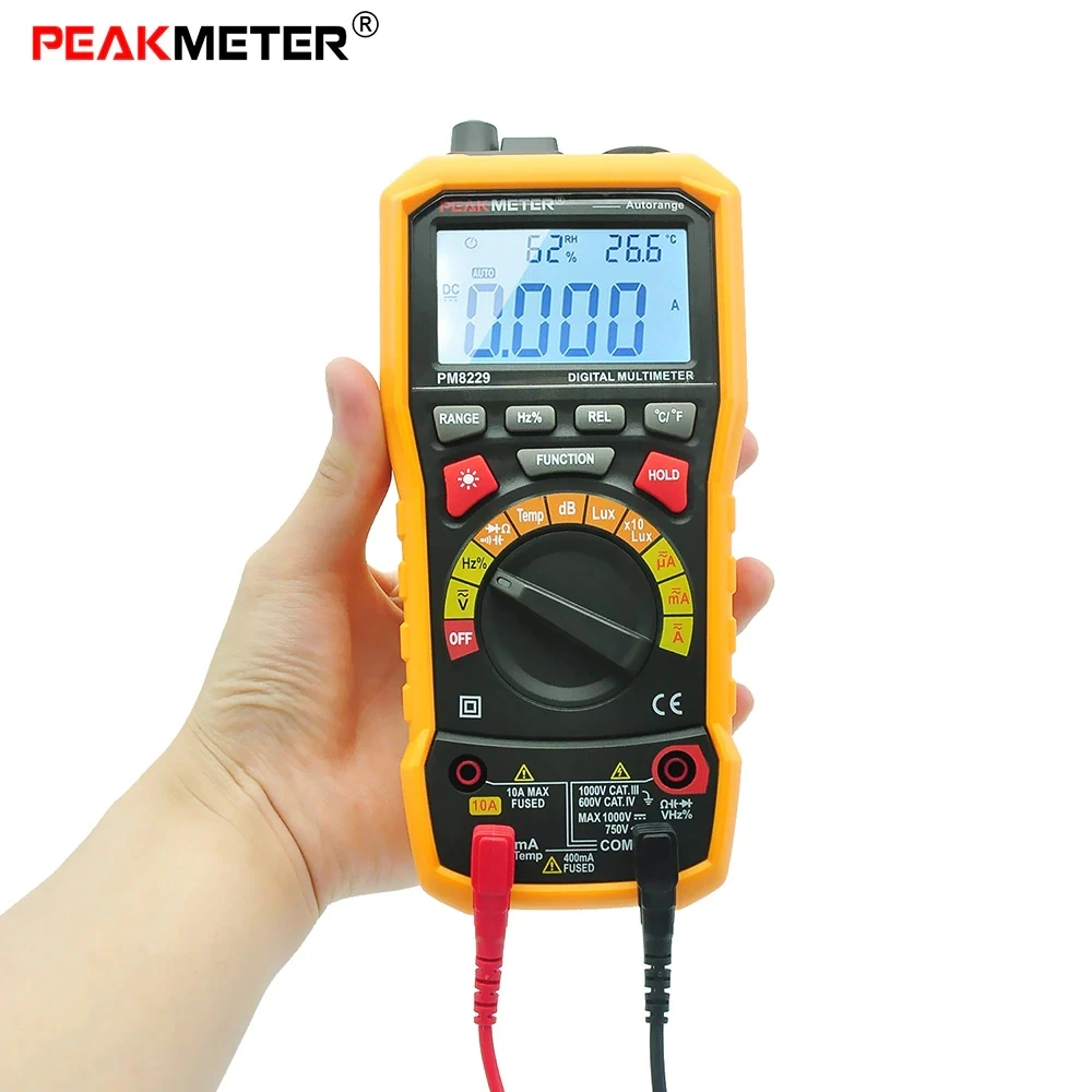 

PEAKMETER MS8229 Multifunctional Digital Multimeter Auto / Manual Ranging DC AC Voltmeter Tester