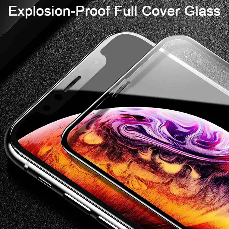 iPhonexs Screen Protector Film For iPhone X XS Tempered Glass 5D Full Cover Glass For iPhone 6 s 7 8 Plus X XR XS Max Glasses 6D (8)