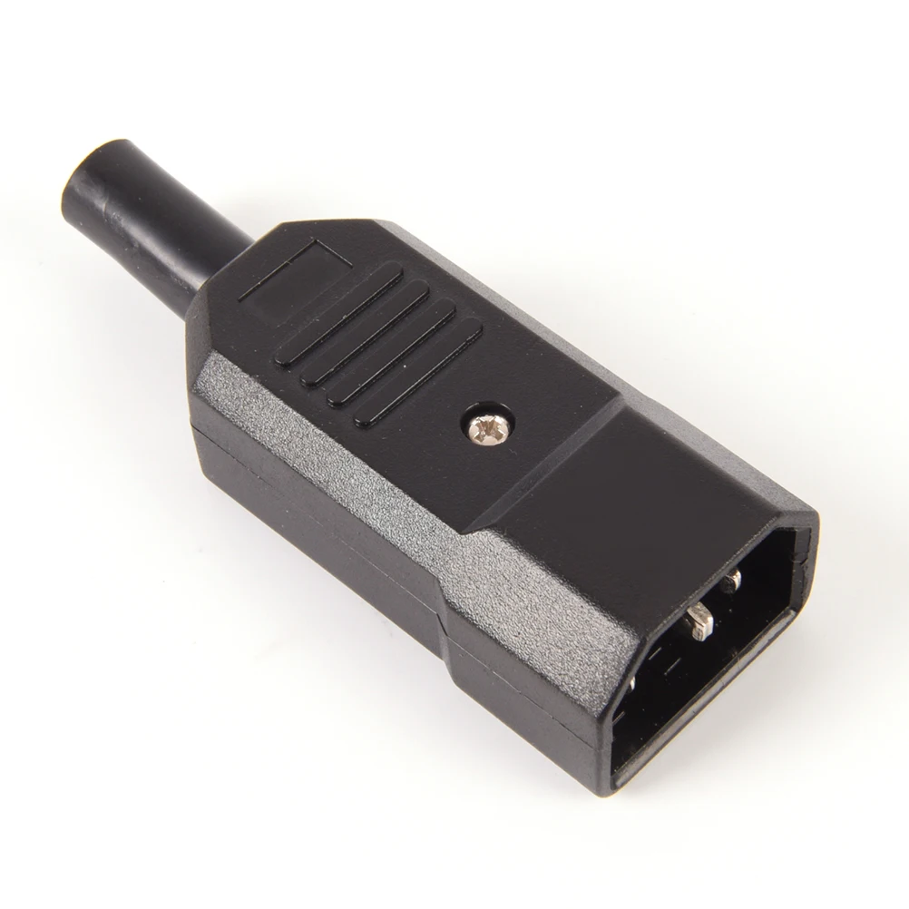 1PCS Standard IEC320 C14 Power Cable Connector Male Plug Adapter 3Pin Rewirable Connector PDU Socket